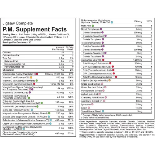 Jigsaw Health Complete Essential Multivitamin Supplement Daily Packets