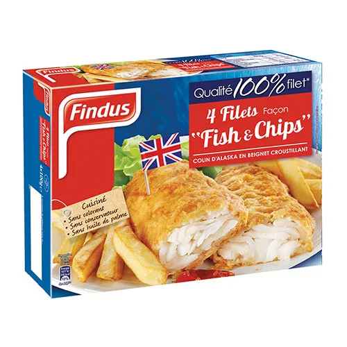 Findus 4 Battered Frozen Fish Fillet & Chips 400 gr Wholesale Tradeling