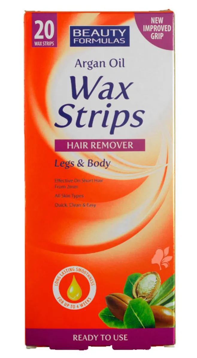 Beauty Formulas Argan Oil Leg & Body Wax Strips 20'S:12348 | Wholesale |  Tradeling