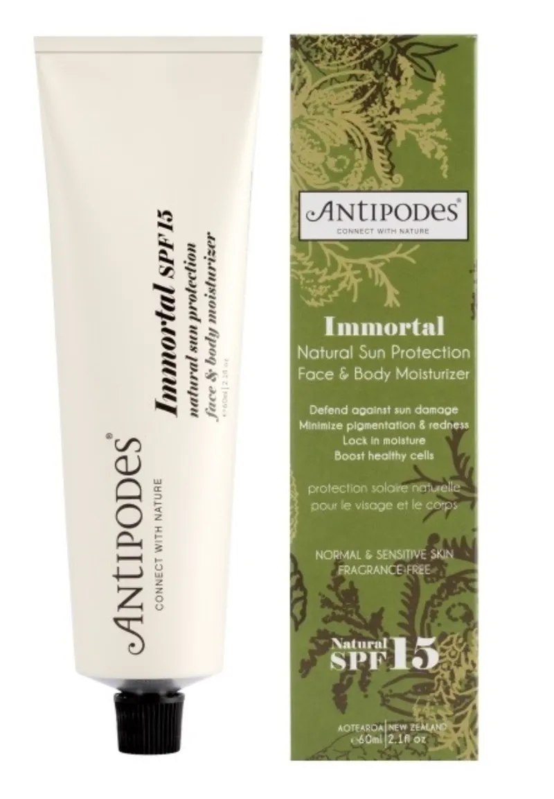antipodes immortal moisturiser spf15