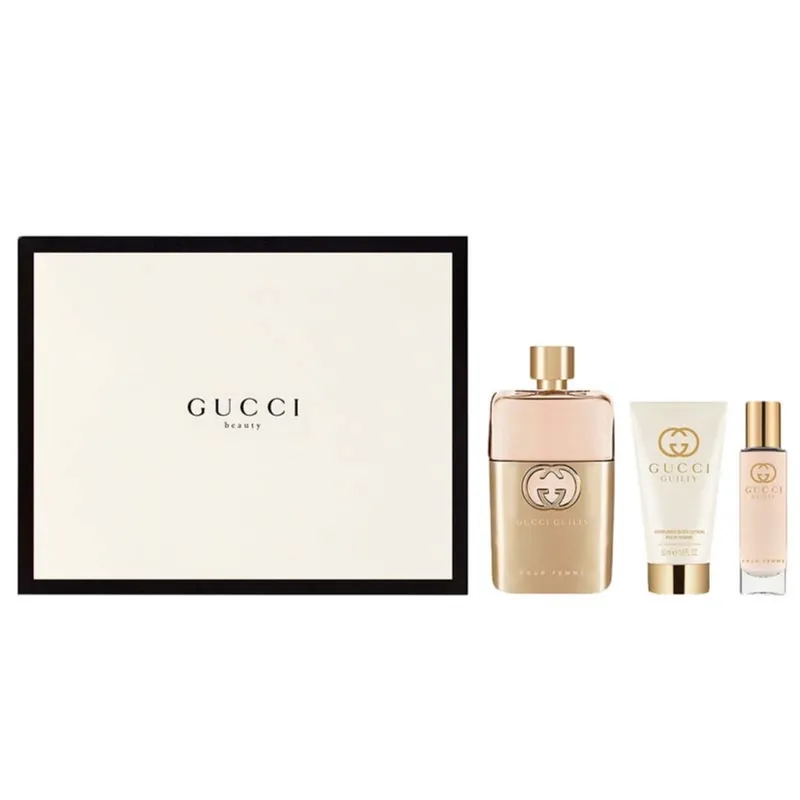 Gucci Guilty EDP For Women 90 ml With 15 ml Travel Spray And 50 ml Body  Lotion Set | Wholesale | Tradeling