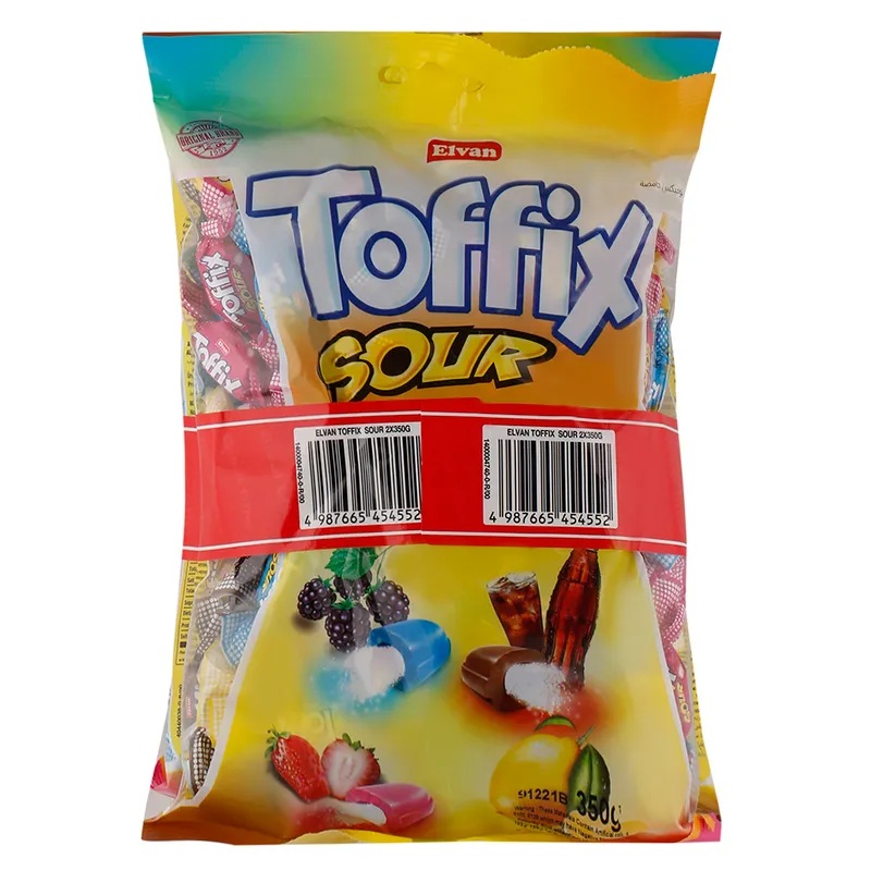 Elvan Toffix Sour Filled Chewy Candy 350 gr Pack of 2 Wholesale