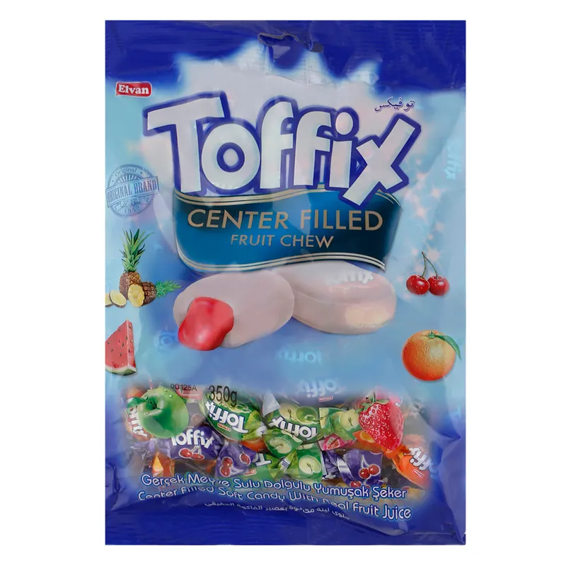 Elvan Toffix Center Filled Fruit Soft Candy 350g x 2 Wholesale