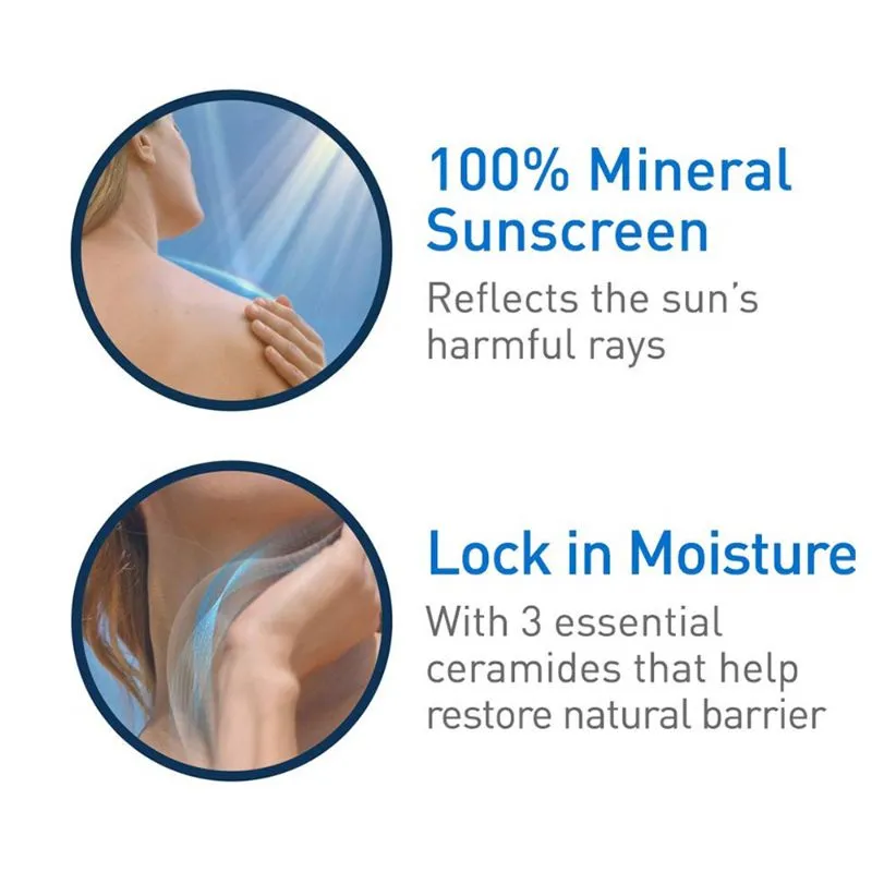 Cerave Hydrating Mineral Sunscreen Spf 50 Body Sunscreen With Zinc