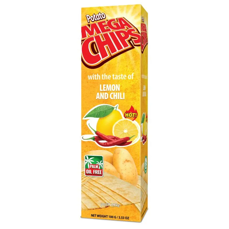 Potato Mega Chips With The Taste Of Lemon And Chili 100g x 25