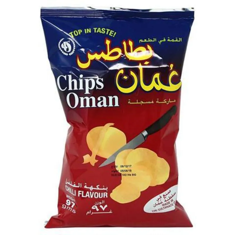 Chips Oman Potato Chips Chilli Flavour 97g x 6 Wholesale Tradeling