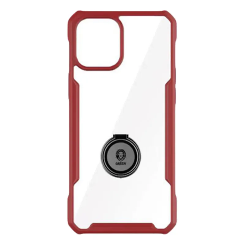 Green Stylishly Tough Shockproof Back Cover With Ring For Apple iPhone 11 Pro Max Red G11PMSH360RRD