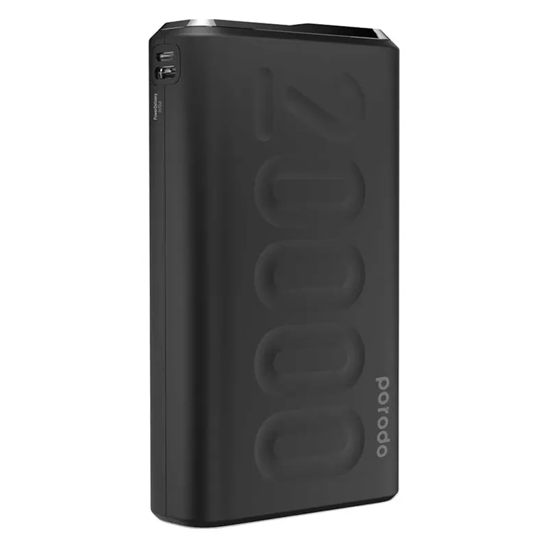 Porodo 18W 10000mAh Power Bank With 3.0 Quick Charge And Touch Sensor Button Black PD-2093-BK