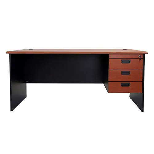Mahmayi Silini Office Desk With Fixed Drawers Cherry 75x180x80 Cm