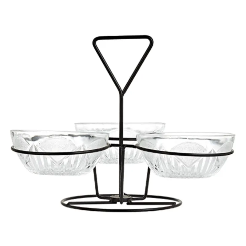 Harmony Serving Bowl Set With Stand Clear 4 Piece Wholesale Tradeling