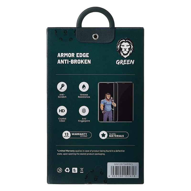 Green 3D Pet HD Glass Screen Protector For Apple iPhone 12 Black GNI12673HDSCL