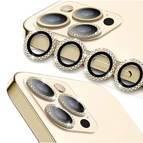 Green Anti-Glare Transparent Diamond Camera Lens Screen Protector For Apple iPhone 12 Pro Max Gold GNDS12PROMAXGD