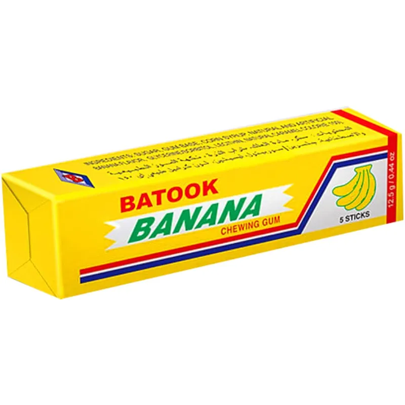 Batook Banana Chewing Gum Sticks, Pack of 20 12.5 Gr Wholesale Tradeling