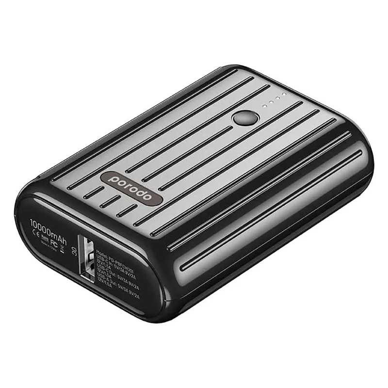 Porodo 18W 10000mAh Ultra-Compact Power Bank With 3.0 Quick Charge Black PD-PBFCH001-BK