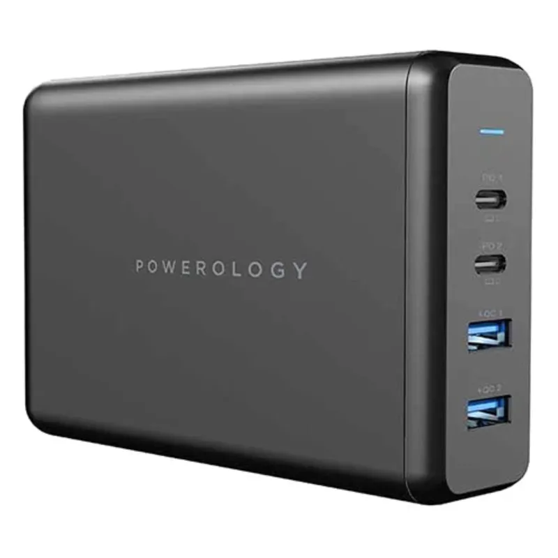 Powerology 156W Power Terminal Quick Charging Adapter For All Smartphones Black P156PDQCUKBK
