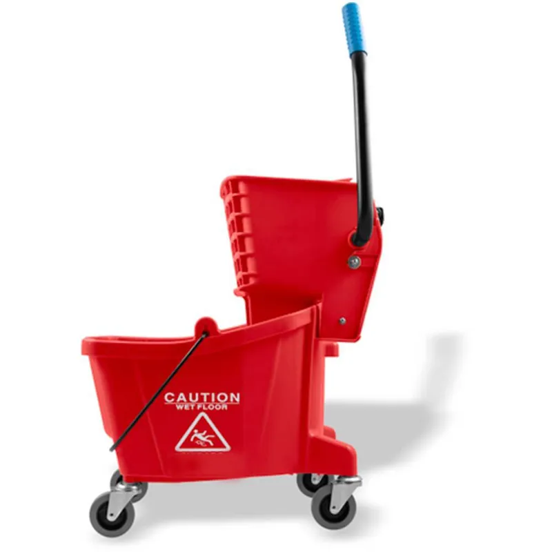BYFT Commercial Mop Bucket With Side Press Wringer 37 x 47 x 83 cm Red Wholesale Tradeling