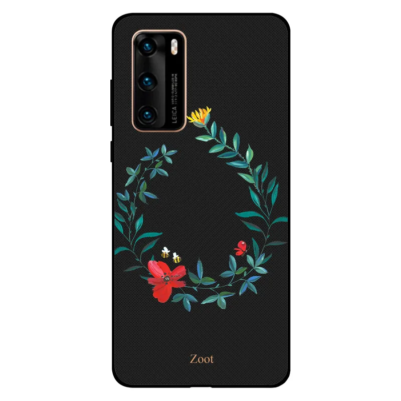 Zoot Huawei P40 Case Cover Black Flower Bee