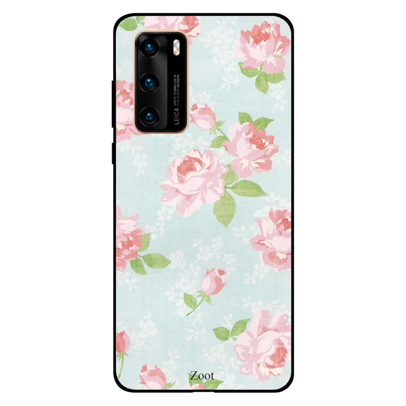 Zoot Huawei P40 Case Cover Blue Pink Rose