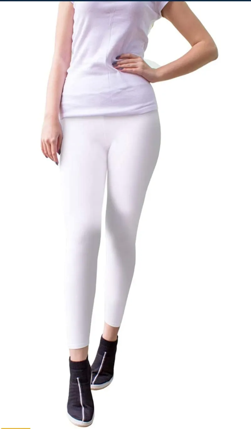 Real One Womens Cotton Lycra Ankle Leggings XL Size Colour White |  Wholesale | Tradeling
