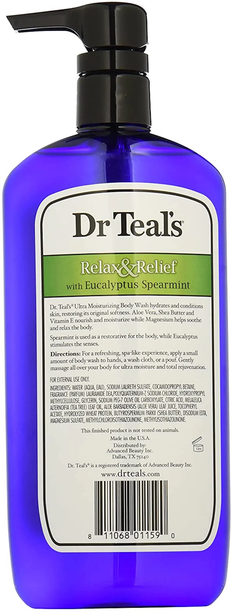 Dr. Teals Epsom Salt Body Wash Eucalyptus And Spearmint, 710ml, Dr