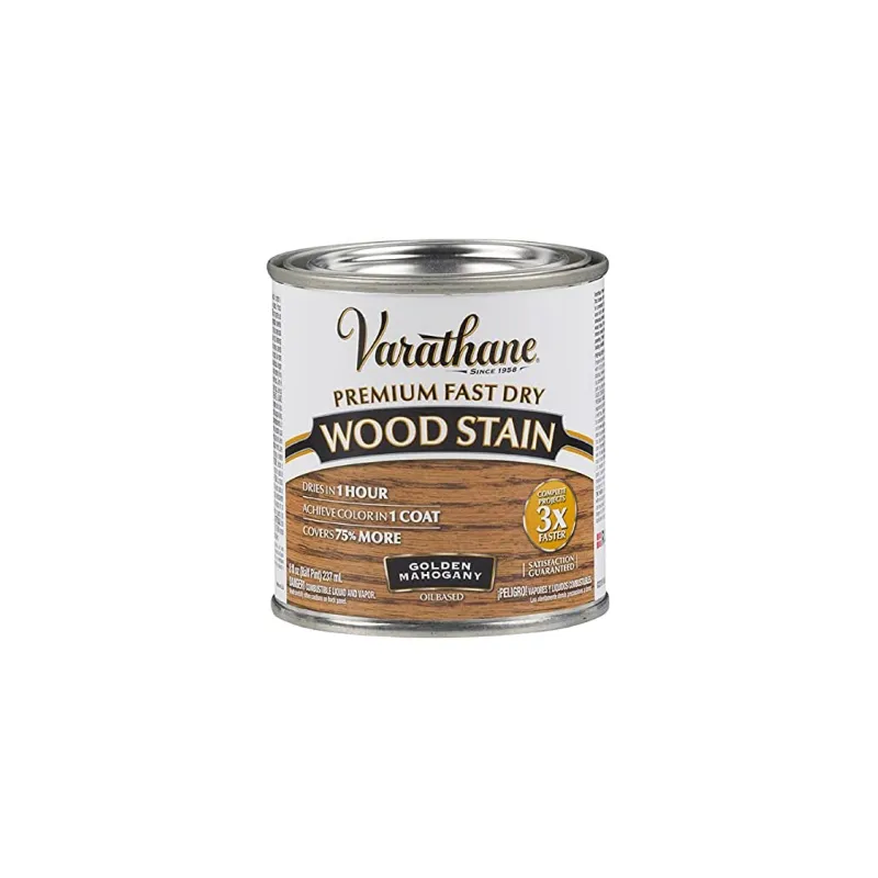 Varathane Premium Fast Dry Wood Stain Half Pint, Golden Mahogany, 1/2