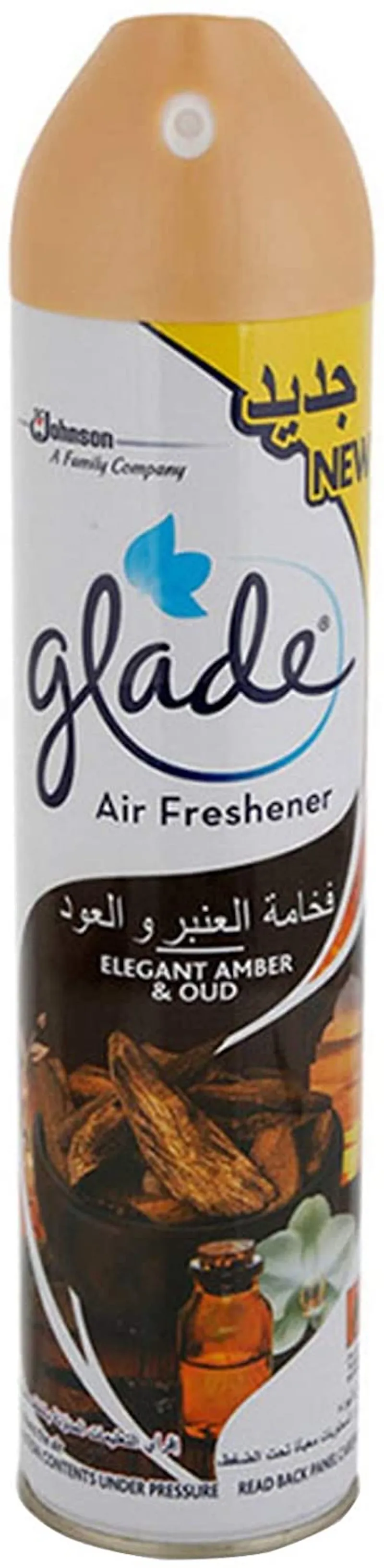 Glade Air Freshener New Easier Spray Value Pack Lavender 300 ml X 2 and Elegant Amber & Oud 300
