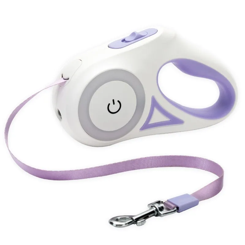 purple retractable leash