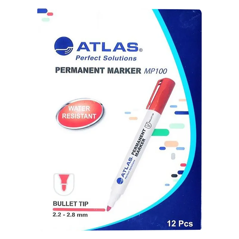 Atlas Permanent Marker Red 12 Pieces Wholesale Tradeling