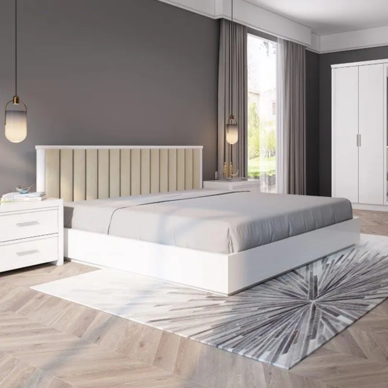 Danube Zaphora 180x200 King Bed Set Glossy White Wholesale Tradeling