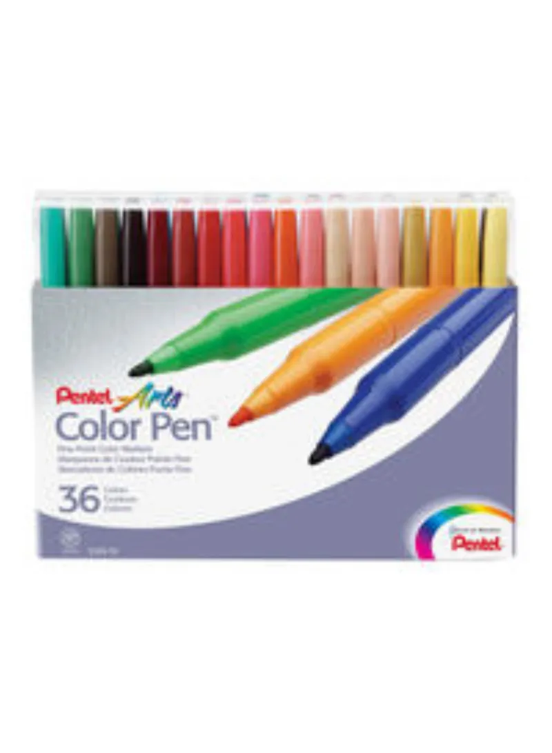 Pentel 36Piece Fine Point Color Pen Set Multicolour Wholesale