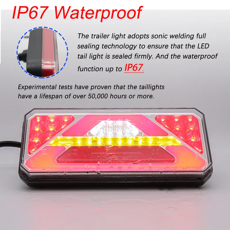 Wings 2pcs 12v LED Rear Tail Light, Trailer Tail Light with Tail Rear