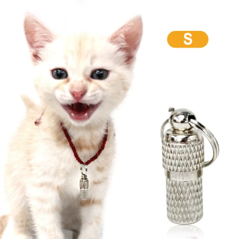 Meta Lightweight Pet Id Tag Label Collar Tube Silver 3 x 1.2 x 1.2cm