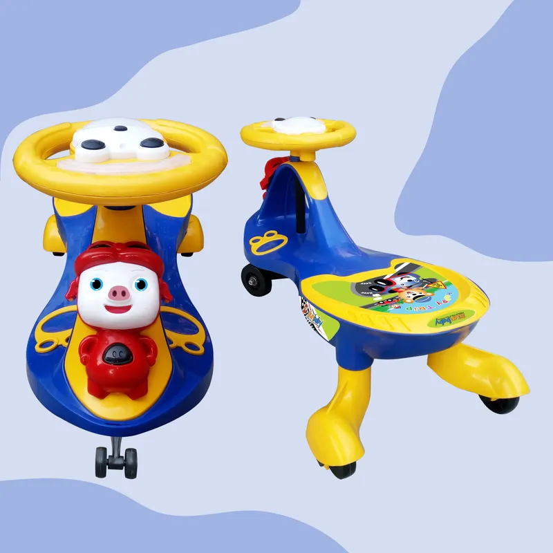 Sunbaby Super Jack Twister Magic Swing Smart Car Ride ons for Kids Fun Ride  Toy, Cartoon Face,Music & Light, Free Wheels, Push car Gadi, Strong Body  Yellow-Super Jack to 3-8 Years |