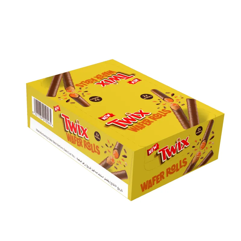 Twix Wafer Rolls Caramel 24 x 22.5g Wholesale Tradeling