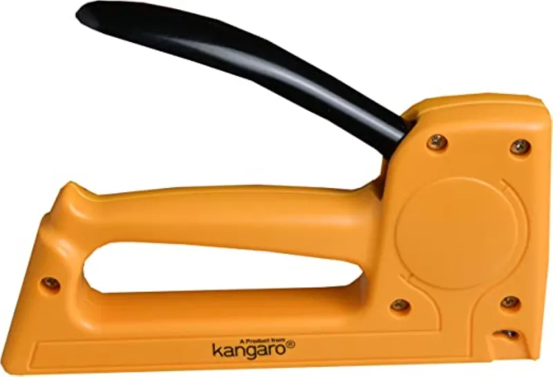 Kangaro Tp 10 Yellow Staple Gun Tacker with 4 Packs of 23/8 Staple Pins