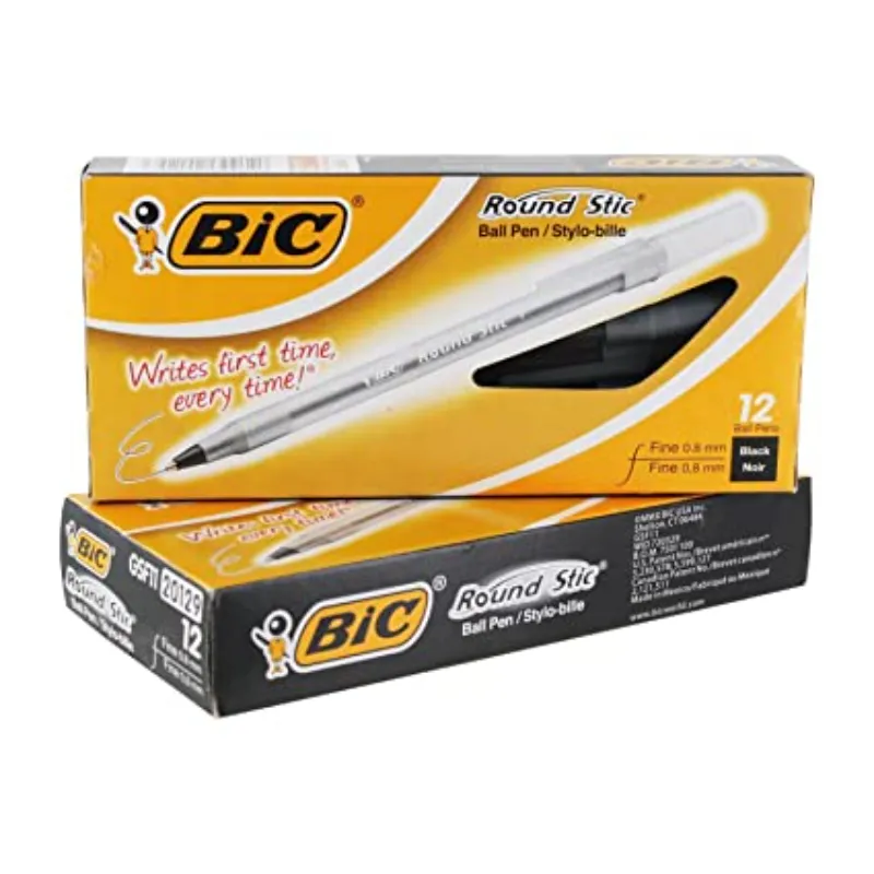 BIC Round Stic Xtra Precision Ball Pen, Fine Point 0.8 Mm , Black, 24