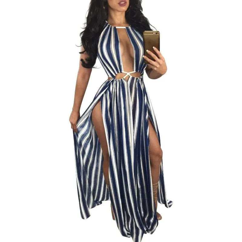 Nibeminent Biubiu Womens Boho Floral Halter Summer Beach Party Split