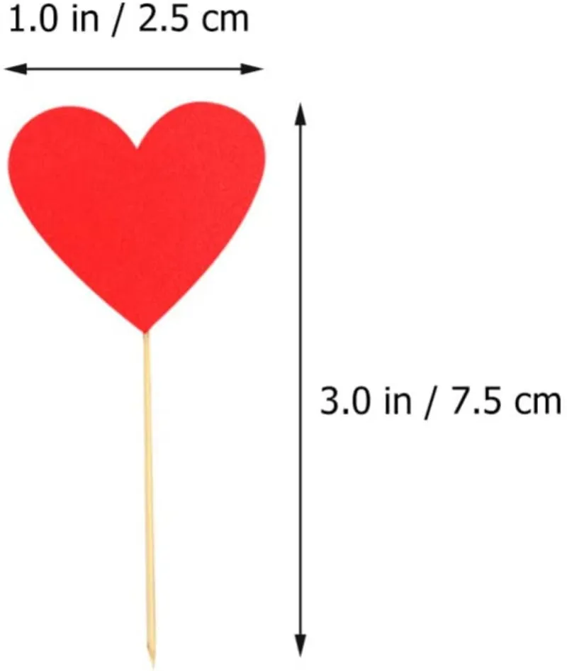 Nibeminent Nuobesty Red Heart Cupcake Toppers,Birthday Cake Decorations