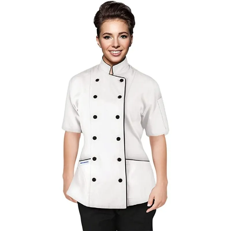 Short Sleeves Women's Ladies Tailored Fit Chef Coat Jackets By Uniformates … 