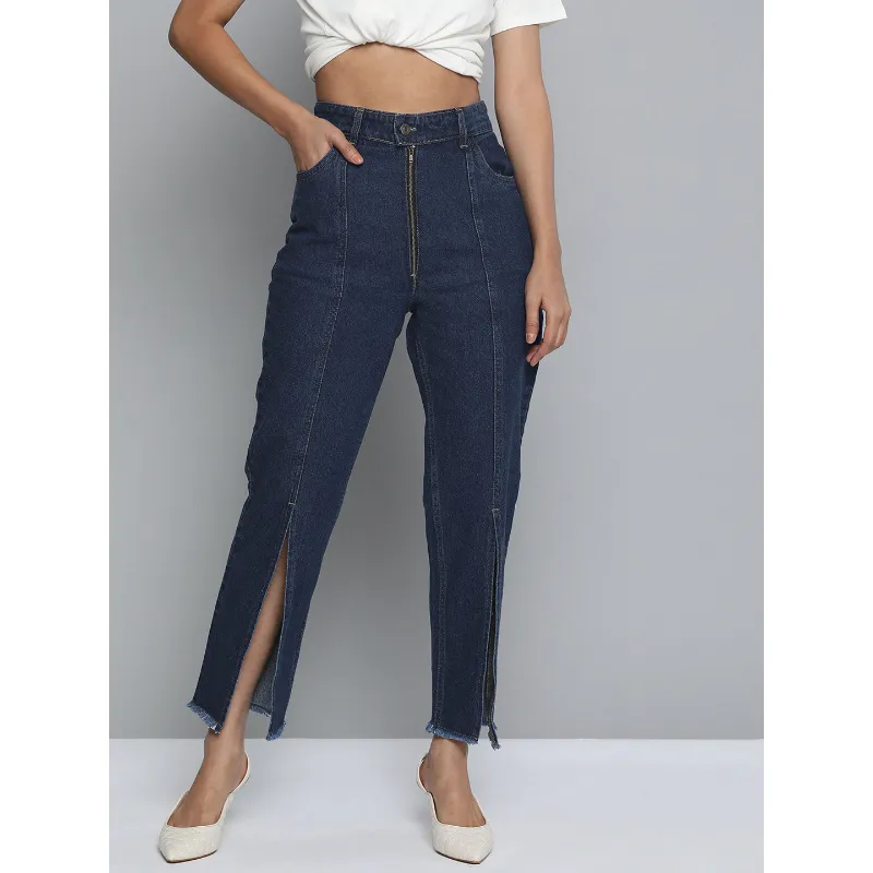 Sassafras Women's Navy Zipper Fly Mom Jeans - XS | Wholesale | Tradeling