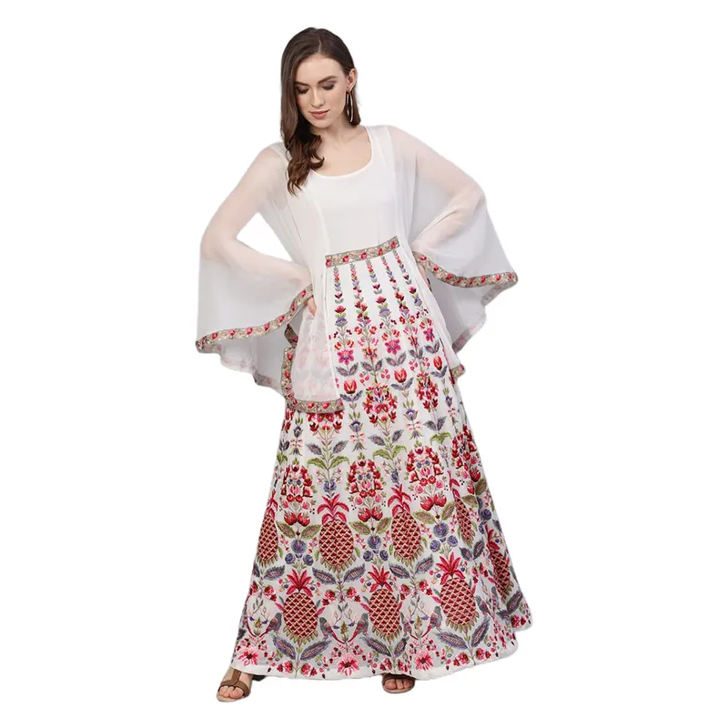 Pink Embroidered Maxi Dress 