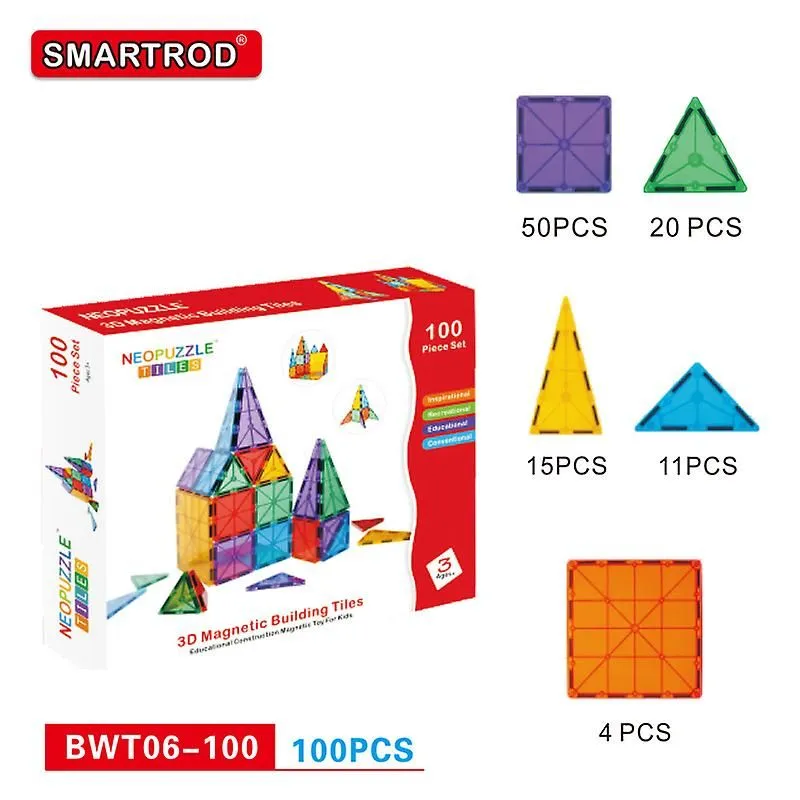Bmag 100 Pcs Neopuzzle Super Strong Toy Set 3D Tiles