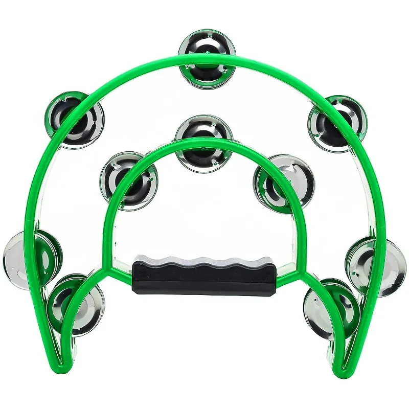 Double Row Tambourine, Metal Jingles Hand Held Percussion Tambourine