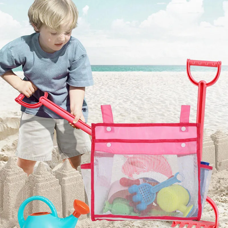Mesh Beach Bag Beach Toy Tote Bag Foldable Lightweight For Family Pool