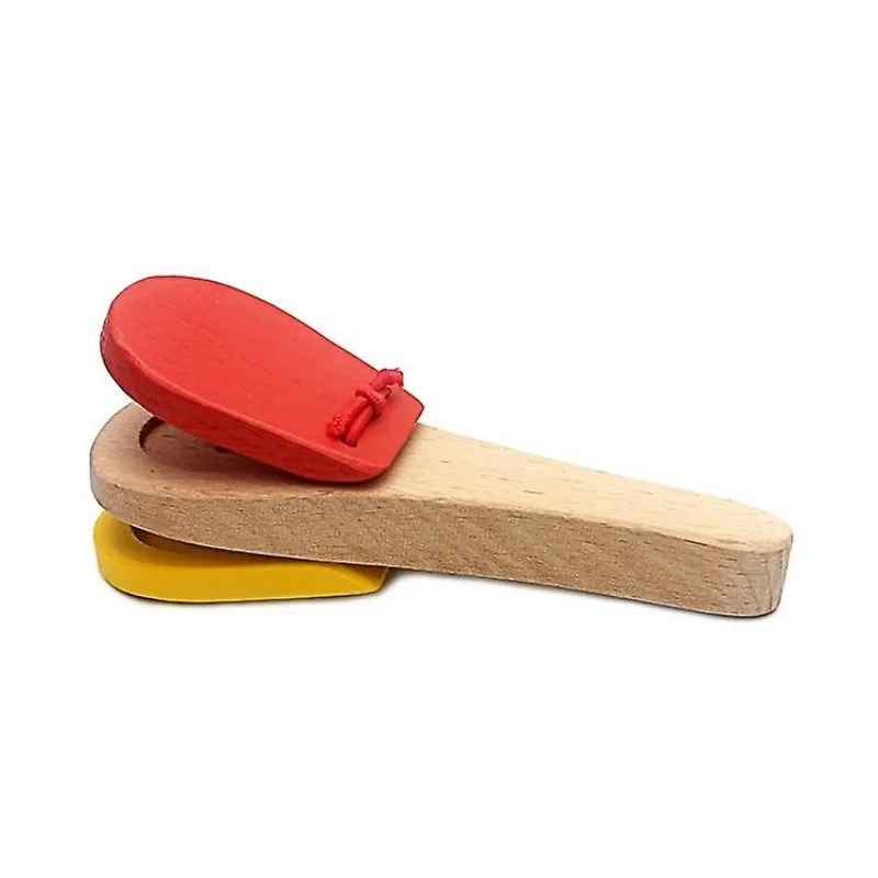 Wooden Musical Clapper Handle Instrument Toy Red Wholesale