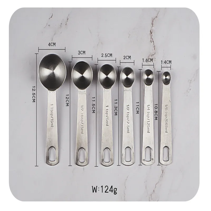 Measuring Spoons Set,Stackable Stainless Steel Handle Accurate Spoons