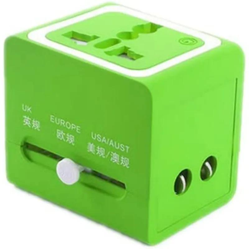 Qyzzdb Power Plug Adapter 2 Usb Ports, 100240 Volt Adapter, 1 Pack