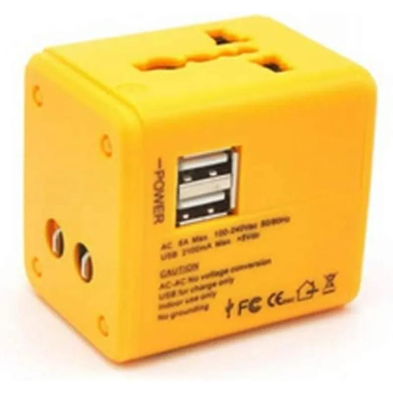 Syfjs Power Plug Adapter 2 Usb Ports, 110220 Volt Adapter, 1 Pack