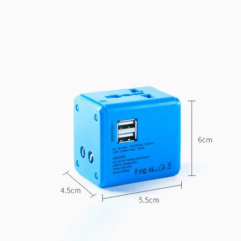 Hytz Power Plug Adapter 2 Usb Ports, 110240 Volt Adapter, 1 Pack