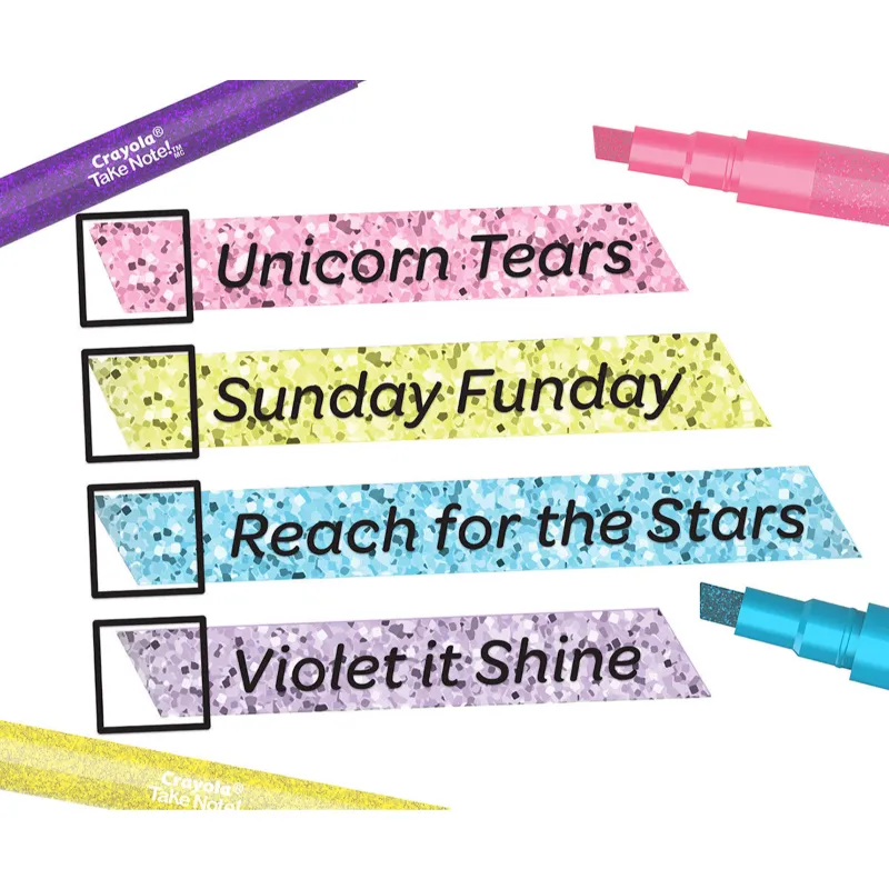 Crayola Take Note Glitter Highlighters, 4 Count Wholesale Tradeling